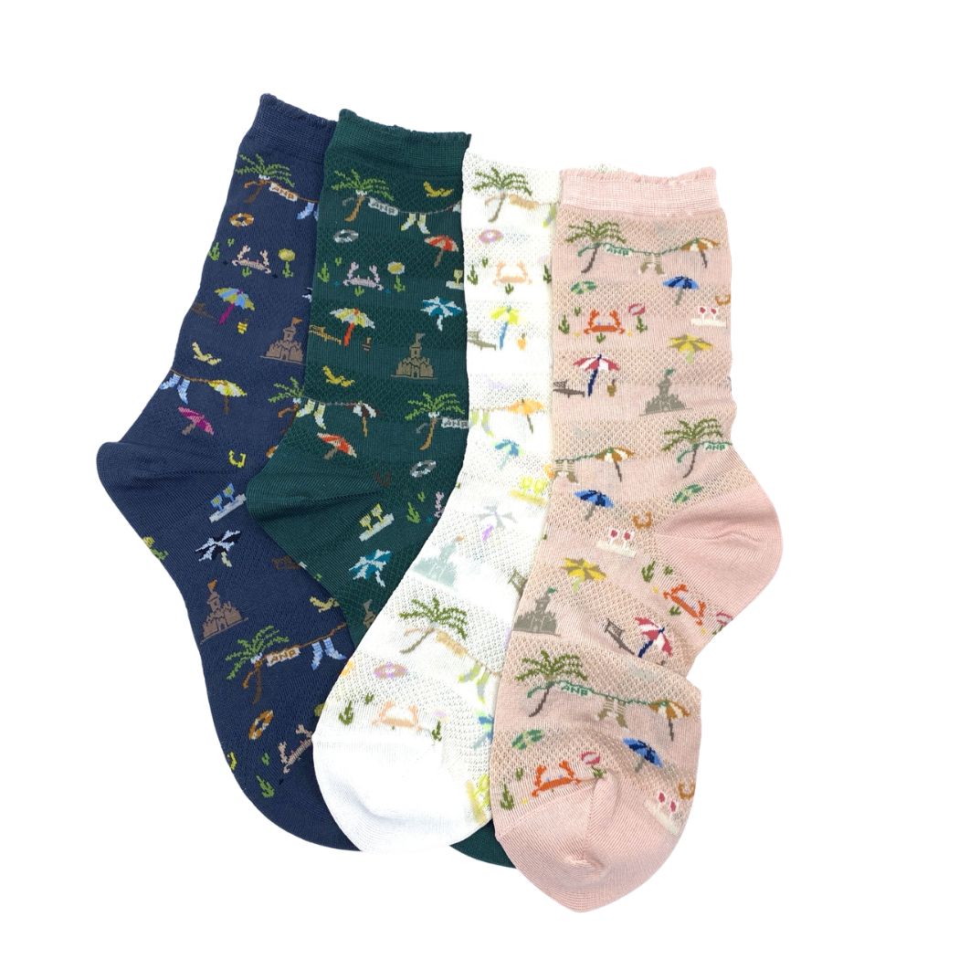 Summer Beach Strømper - Navy - Str. 36-40