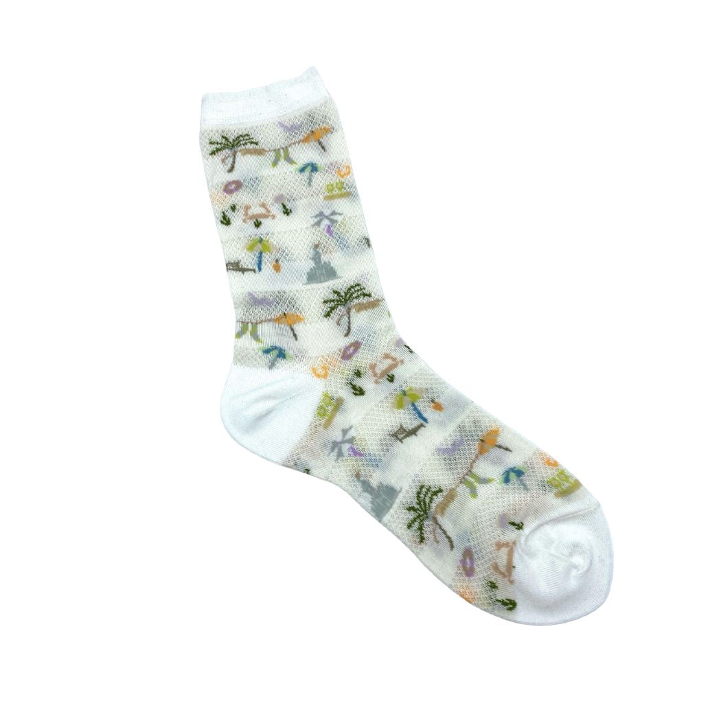 Summer Beach Strømper - Off White - Str. 36-40