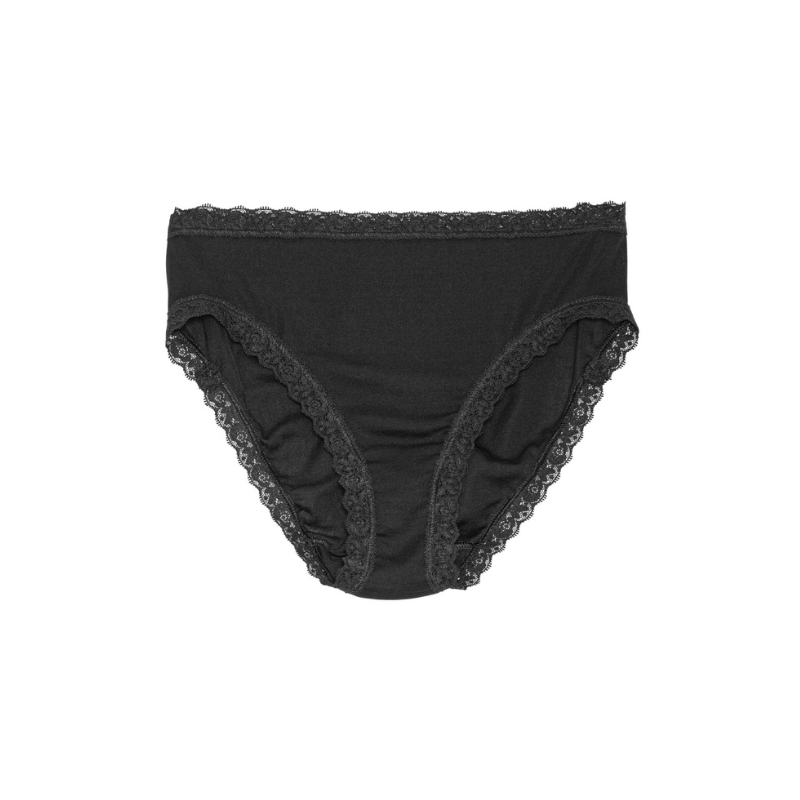 Panties cotton lisle low - Black