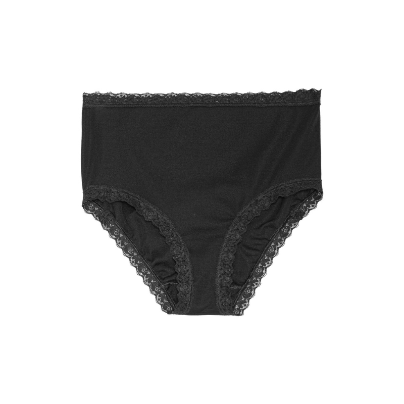 Panties cotton lisle high - Black