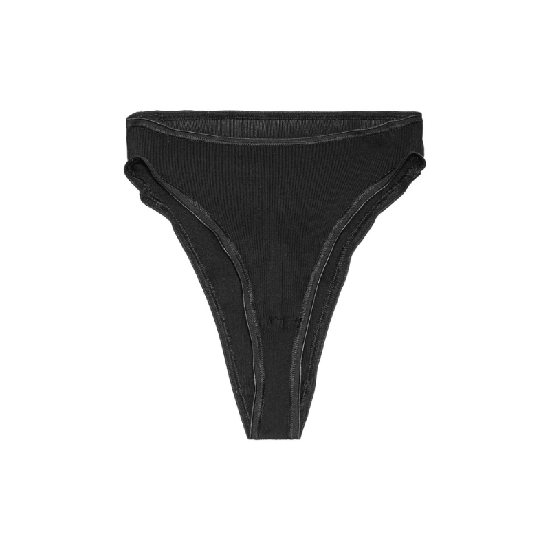 Briefs mercerised cotton rib 3101 W - Black