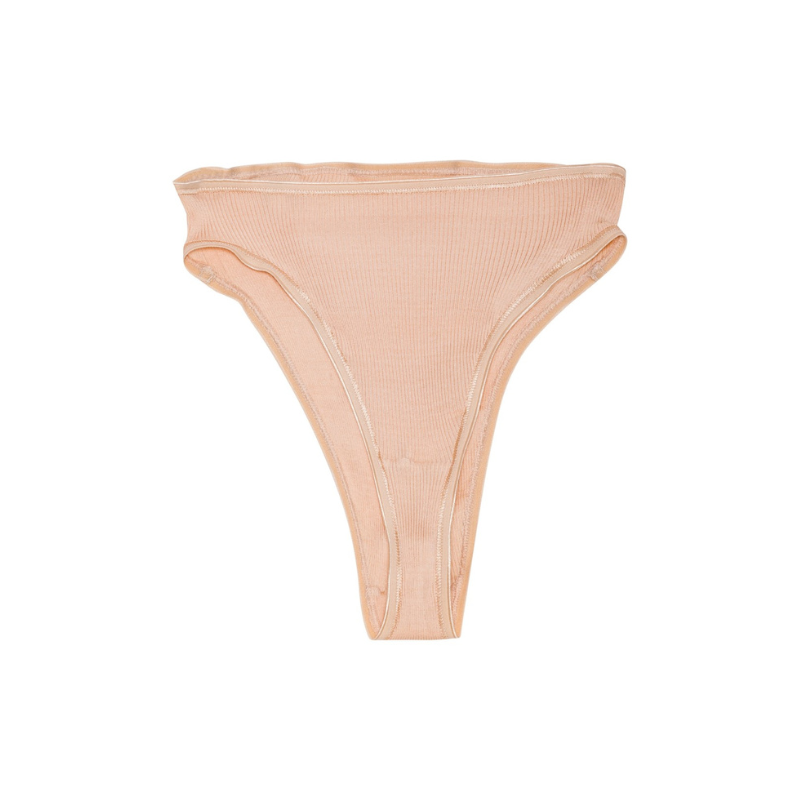 Briefs mercerised cotton rib 3101 W - Powder Beige