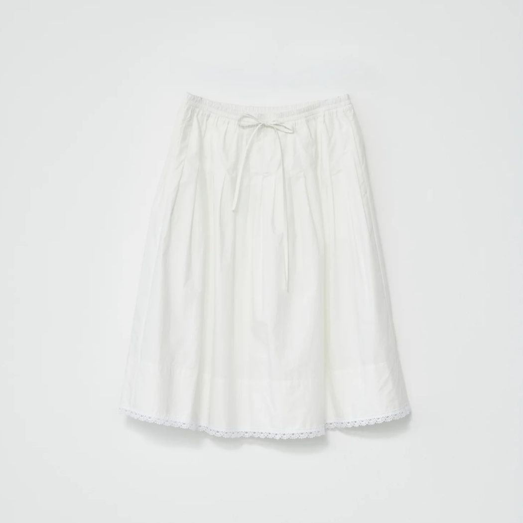 Light Poplin Lace Skirt - Ecru