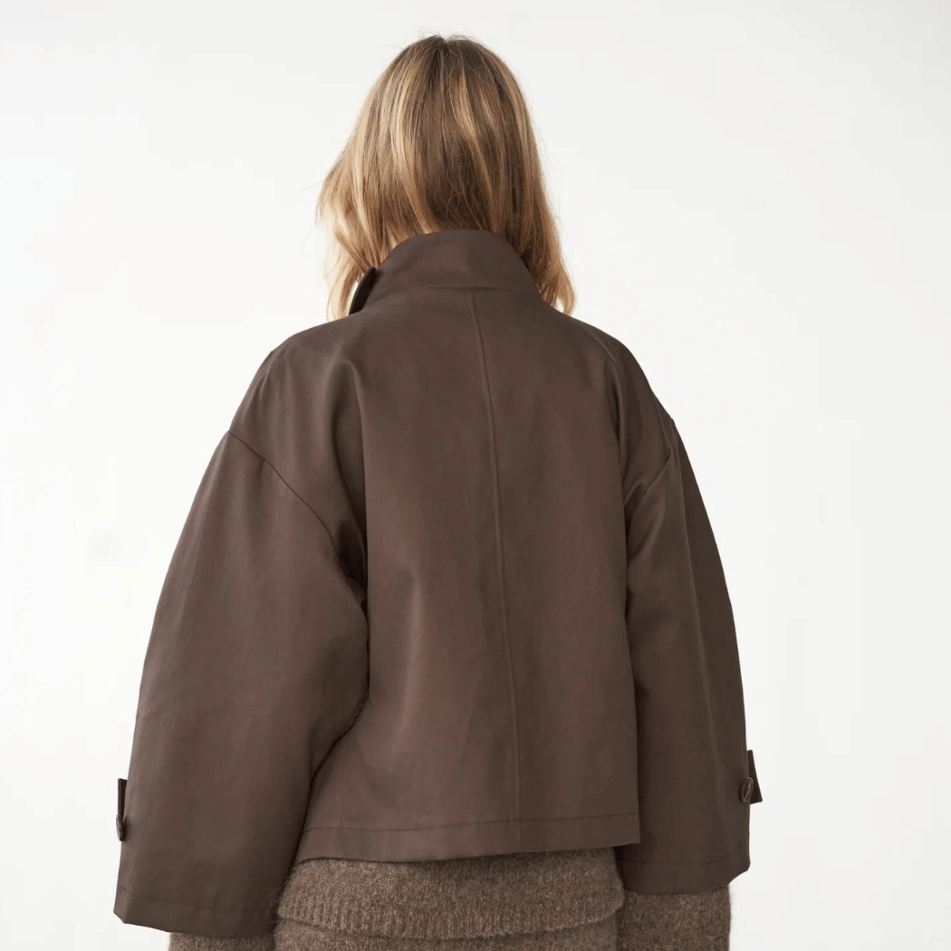 Water Resistant Trench Jacket - Dark Brown