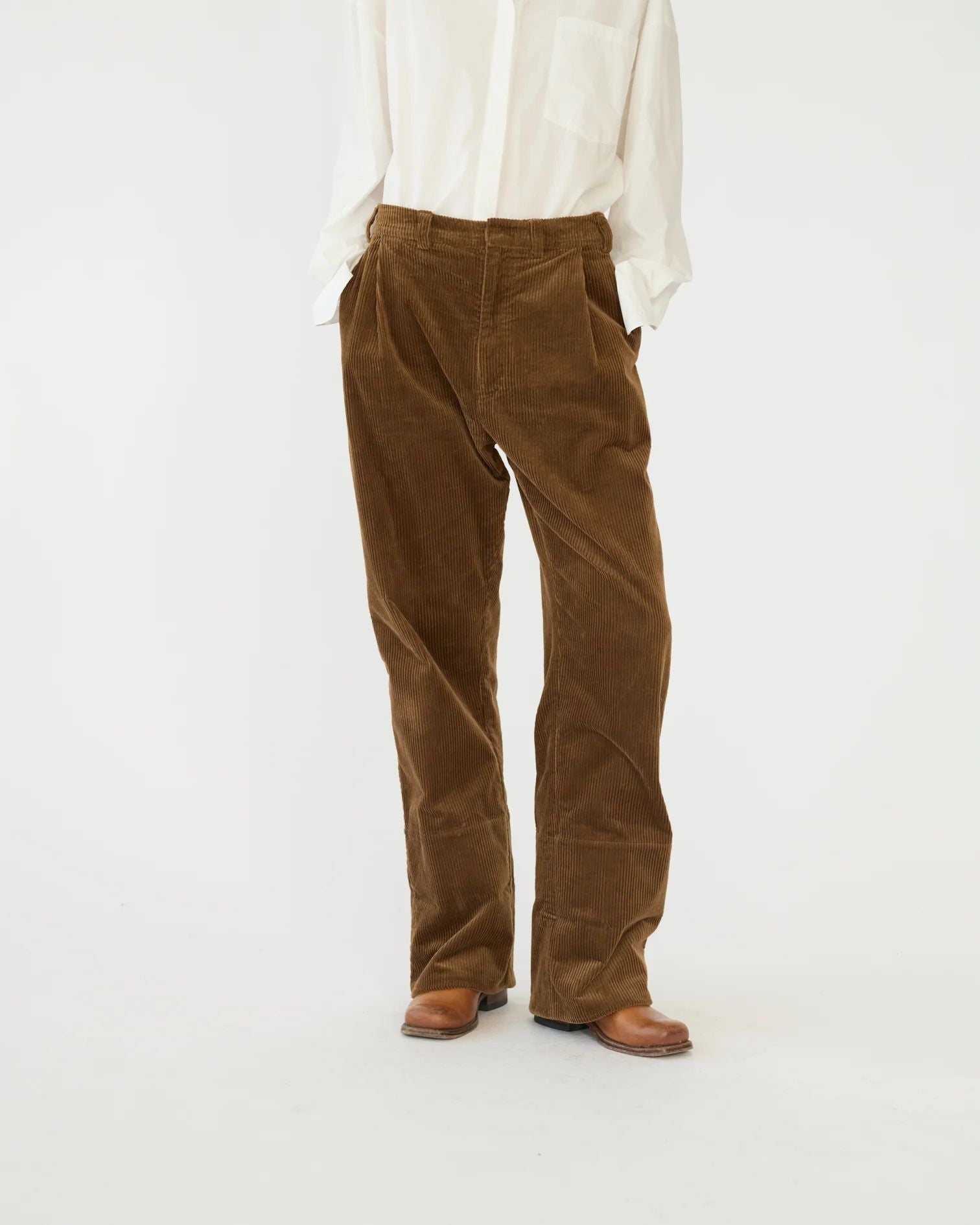 Corduroy Box Pants - Tobacco
