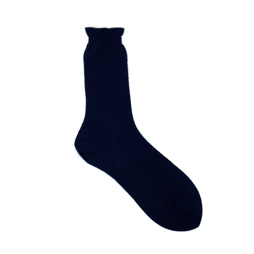 Mixed Cable Socks - Black - Size 36-39 ANP-126A
