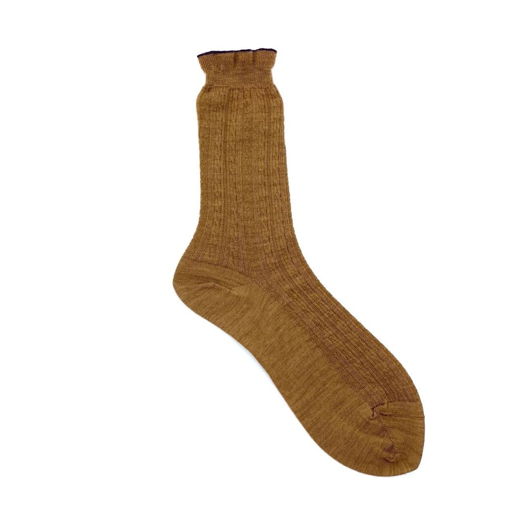 Mixed Cable Strømper - Camel - Str. 36-39