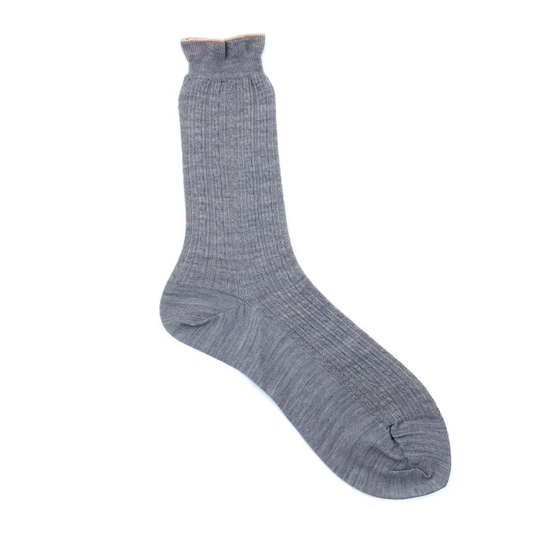 Mixed Cable Strømper - Grey - Str. 36-39