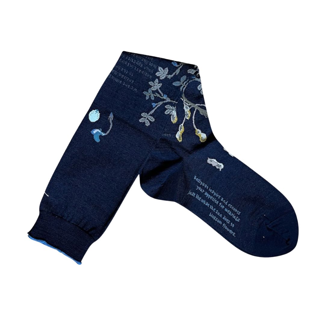 Peanut Tree High Socks - Navy - Size 36-39 AM-826HS