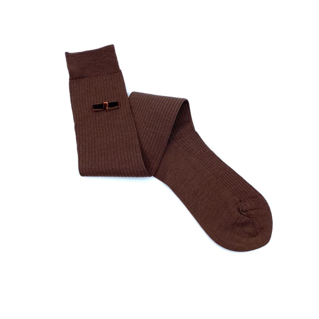 Ribbon High Strømper - Brown - Str. 36-39
