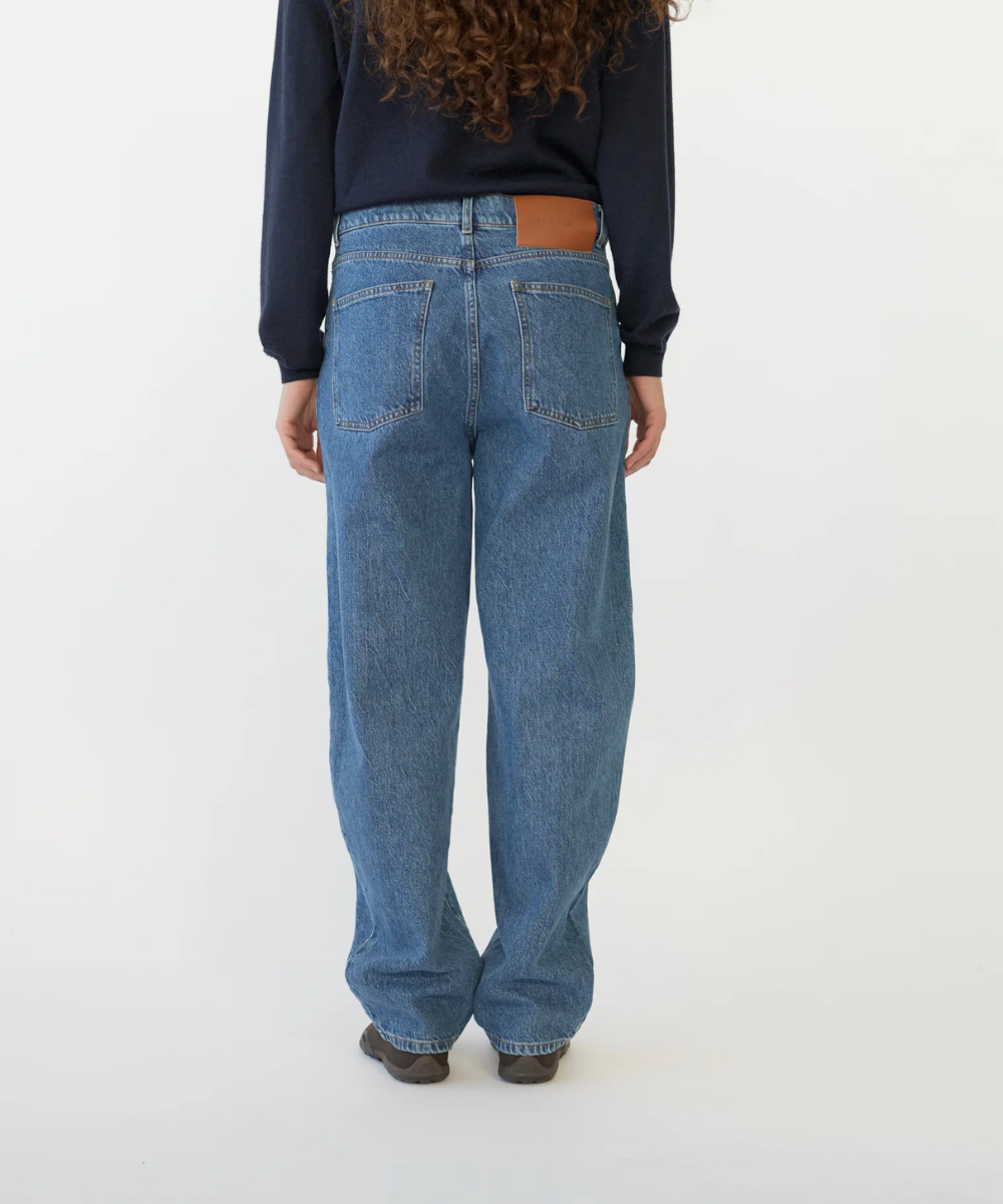 Hemp/Cotton Barrel Jeans - Washed Blue