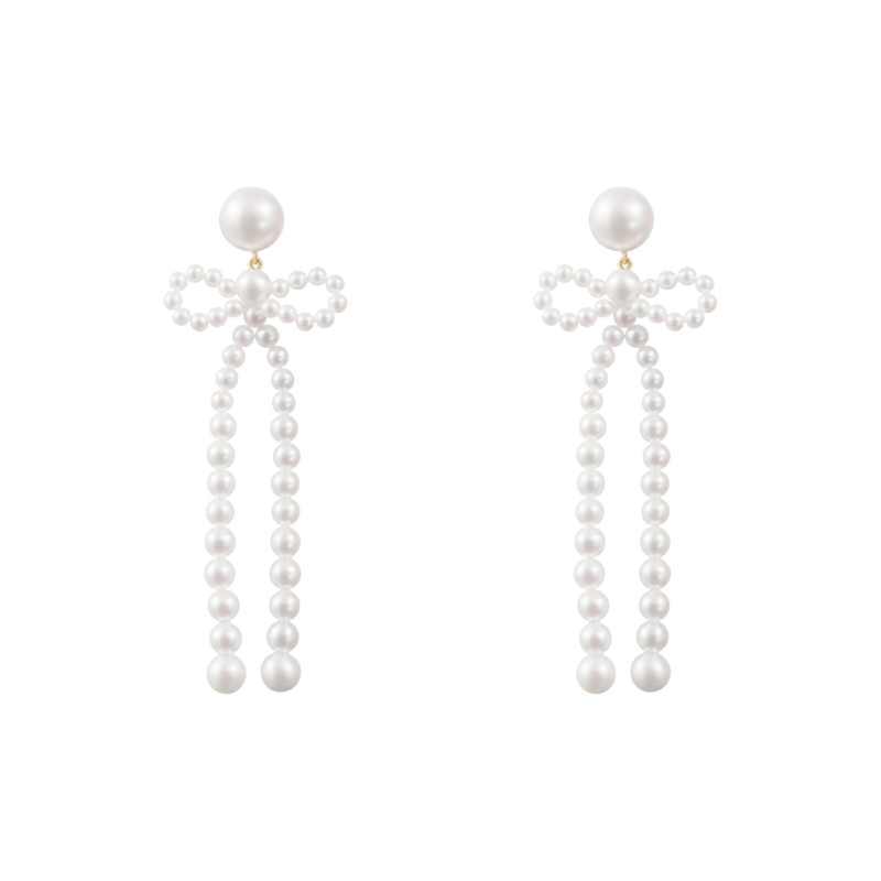 Bow Rosette Pair of Earrings