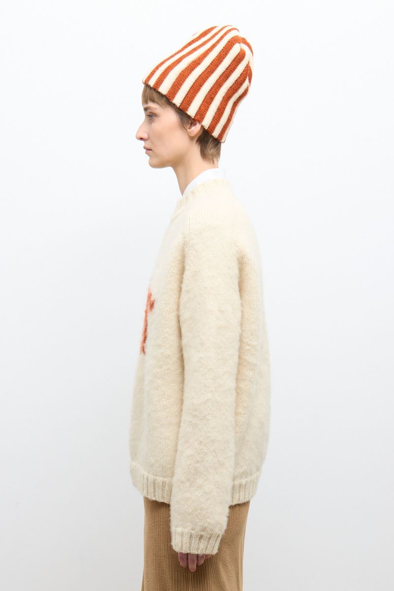 Brushed British Wool Horse Jumper - Natural/Autumn