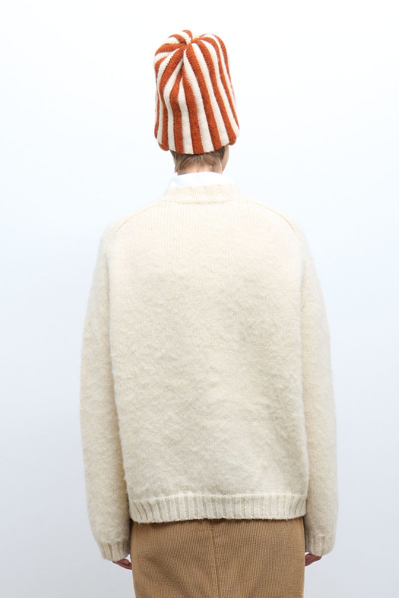 Brushed British Wool Horse Jumper - Natural/Autumn