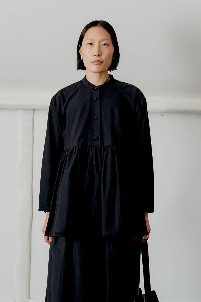 Japanese Cotton Penny Top - Black