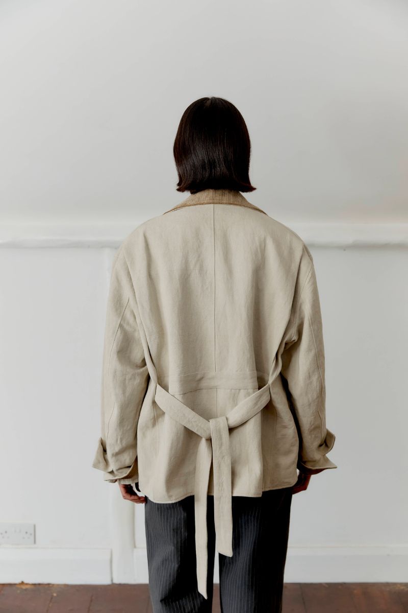 Japanese Drill / 8 Wale Cord Hunter Jacket - Natural/Biscuit