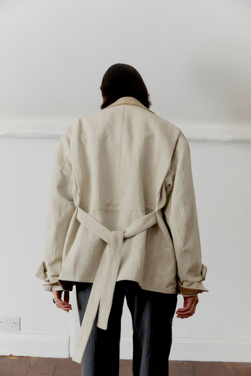 Japanese Drill / 8 Wale Cord Hunter Jacket - Natural/Biscuit