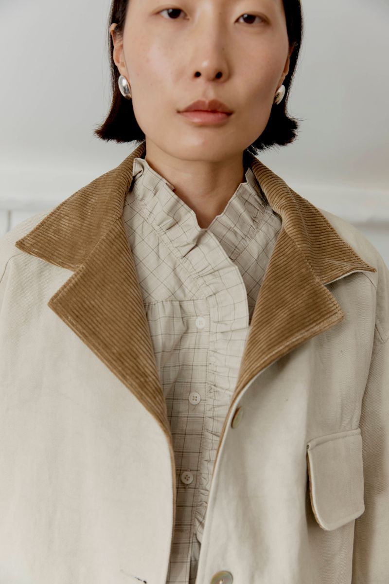 Japanese Drill / 8 Wale Cord Hunter Jacket - Natural/Biscuit