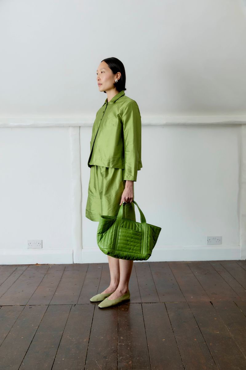 Silk Dupion Lillie Jacket - Apple