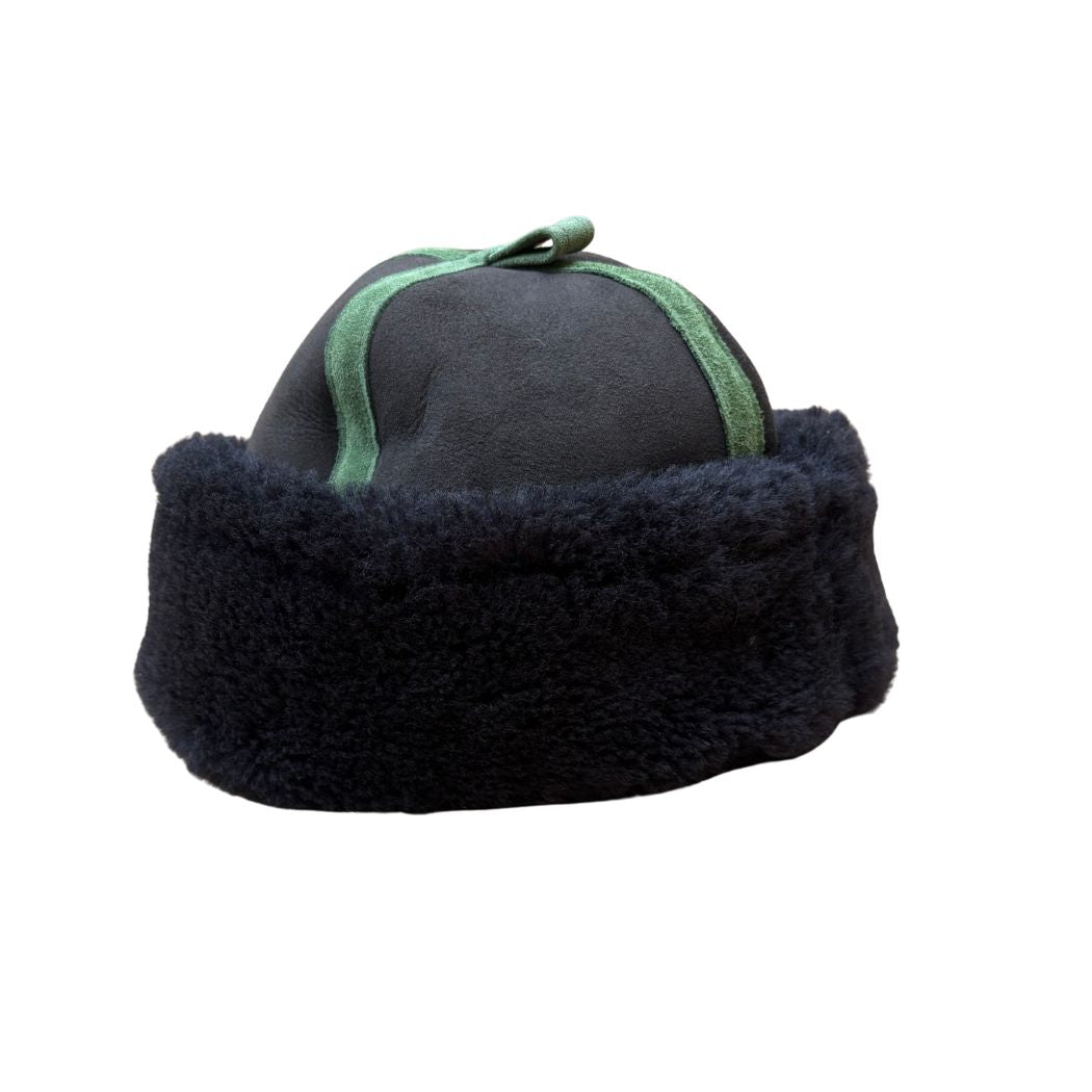 Suede Back Contrast Bound Cap - Chocolate/Green