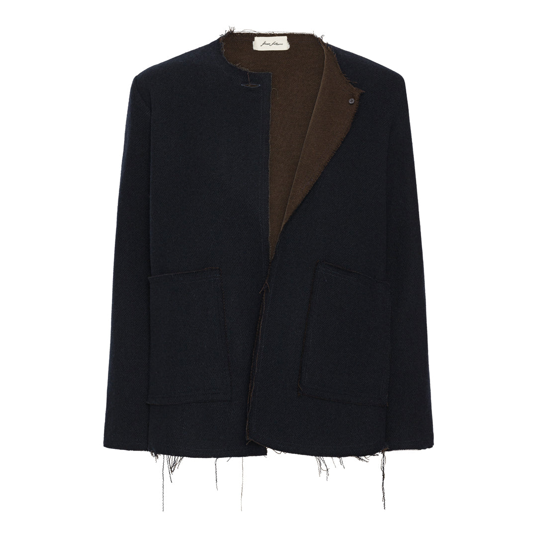 Lily Jacket - Navy Blue Double Side Wool