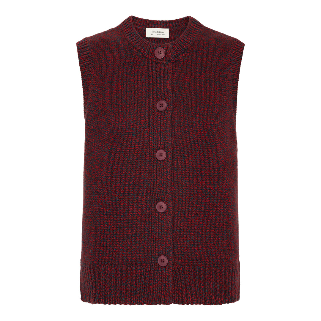 Ellen Strikvest - Navy/Bordeaux Melange