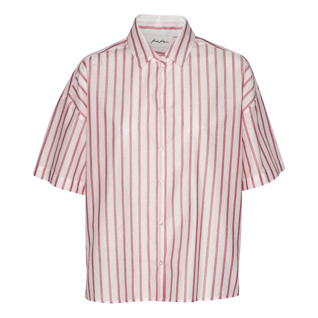 Ficus Folium Summer Shirt - Faded Red Stripe - Lubarol