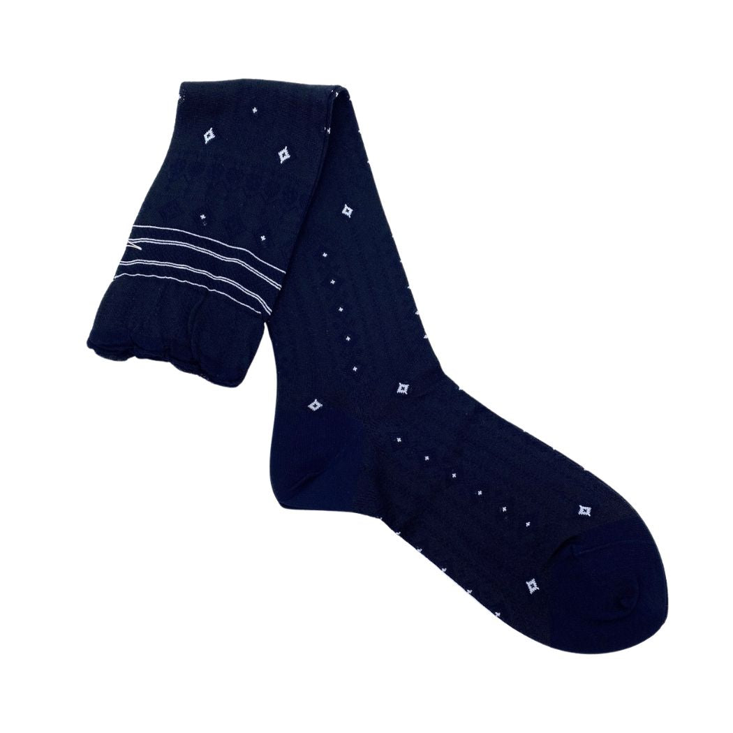 Hand in Hand - Høje Strømper - Black Navy - Str. 36-40