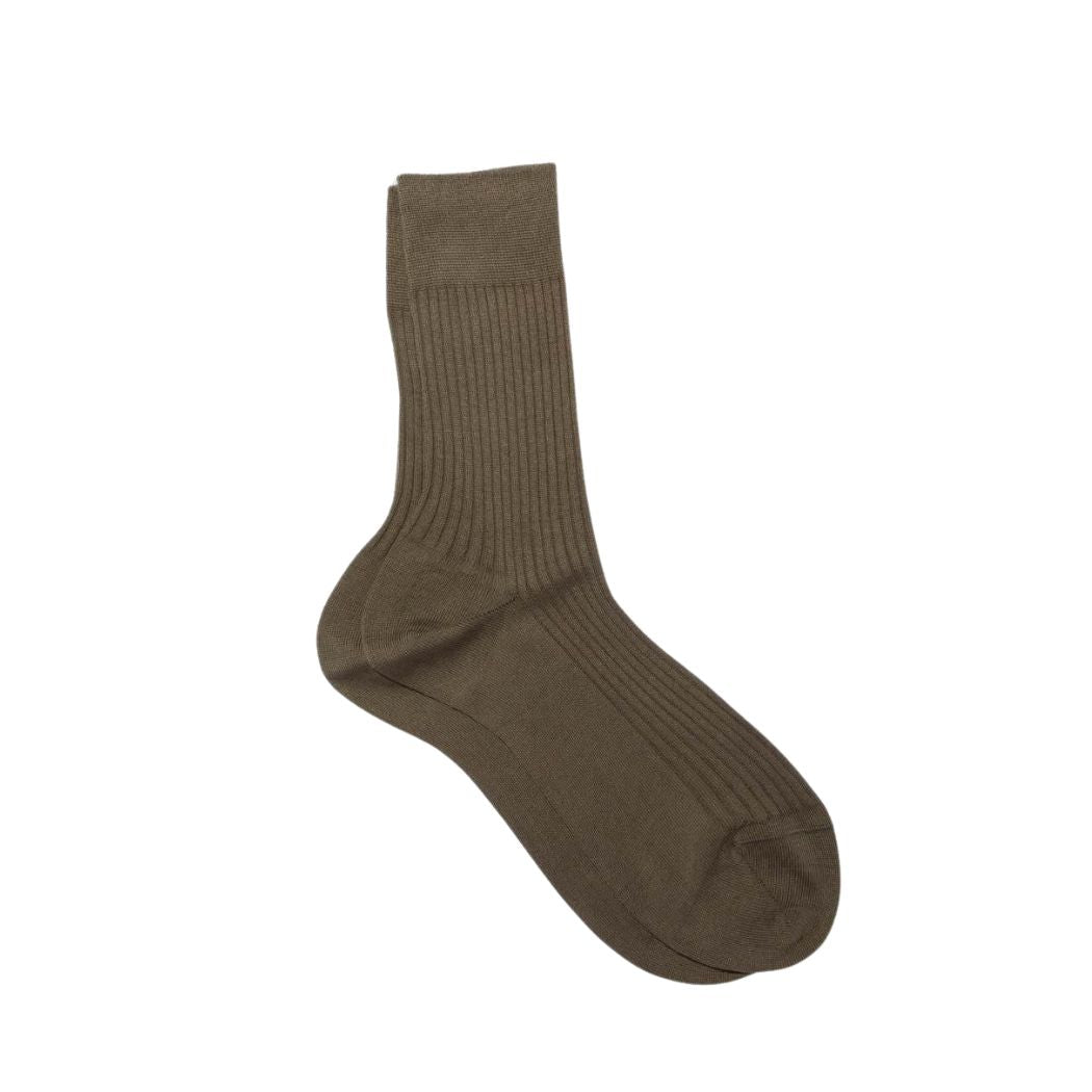 Ribbed Organic Cotton Socks - Military