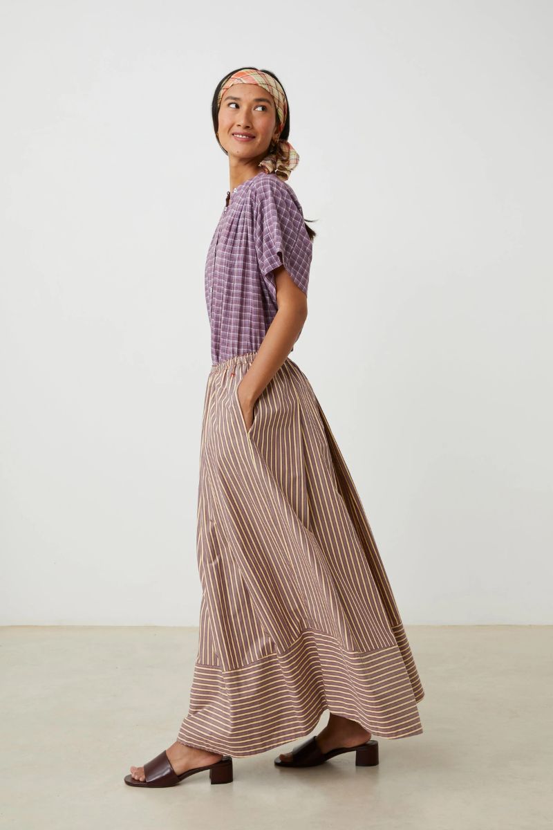 Nederdel Paule N°836 Pop Stripes - Garnet