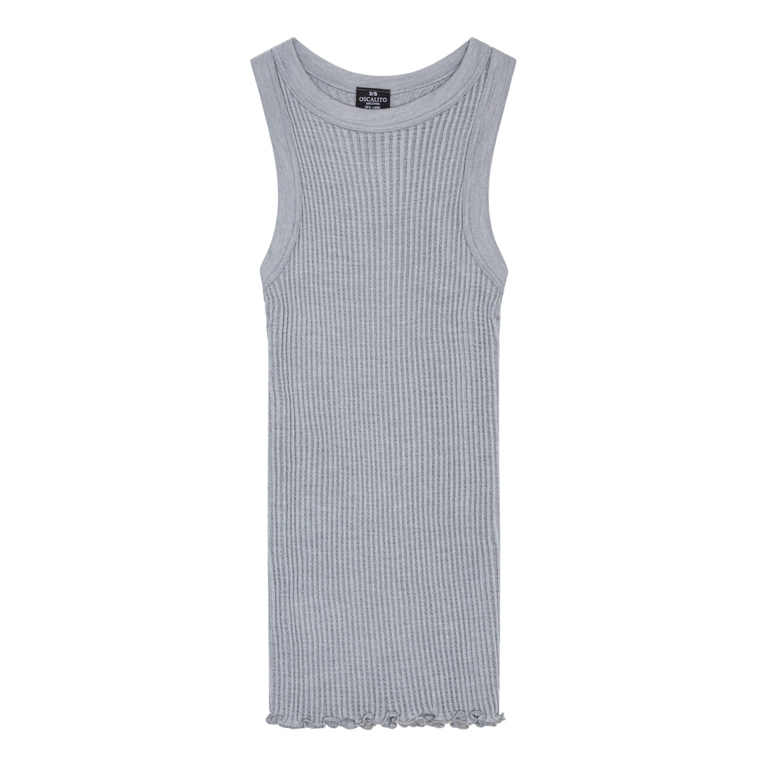 Halterneck Wool/Silk Operatino Top 7490 - Grey