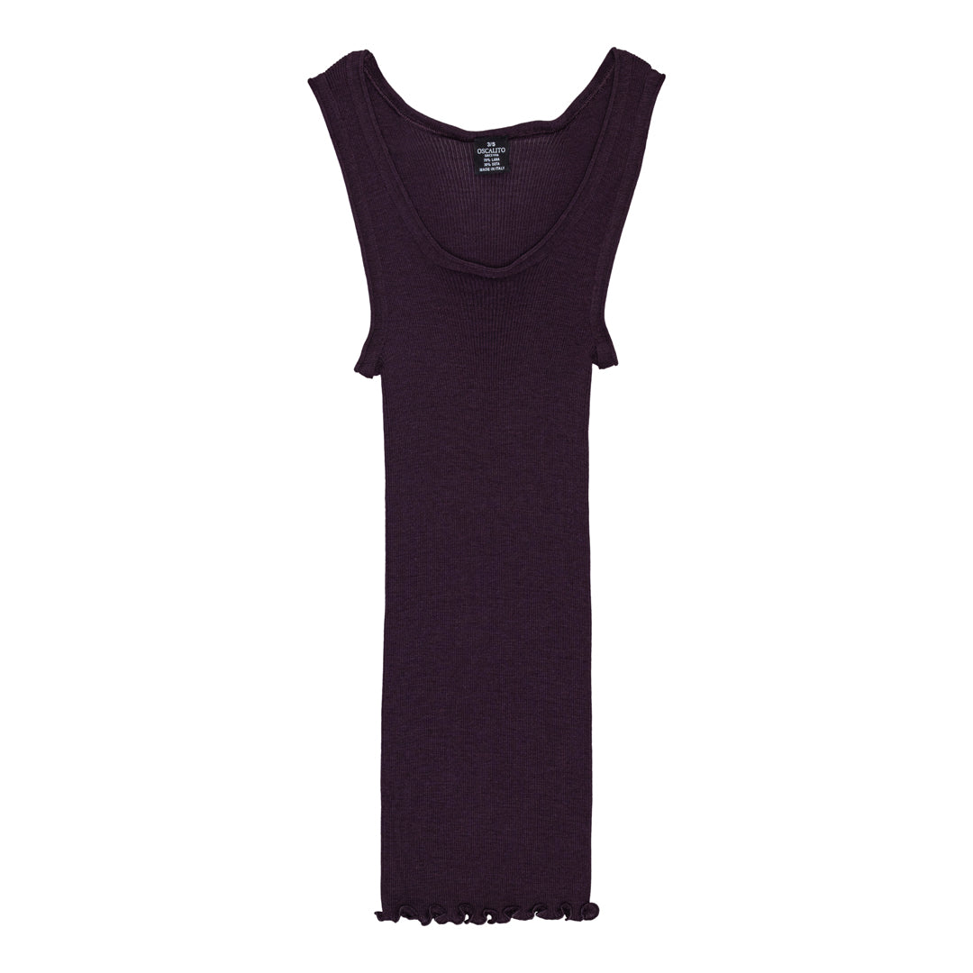 Wool Silk Rib Tank Top 3442R - Barolo