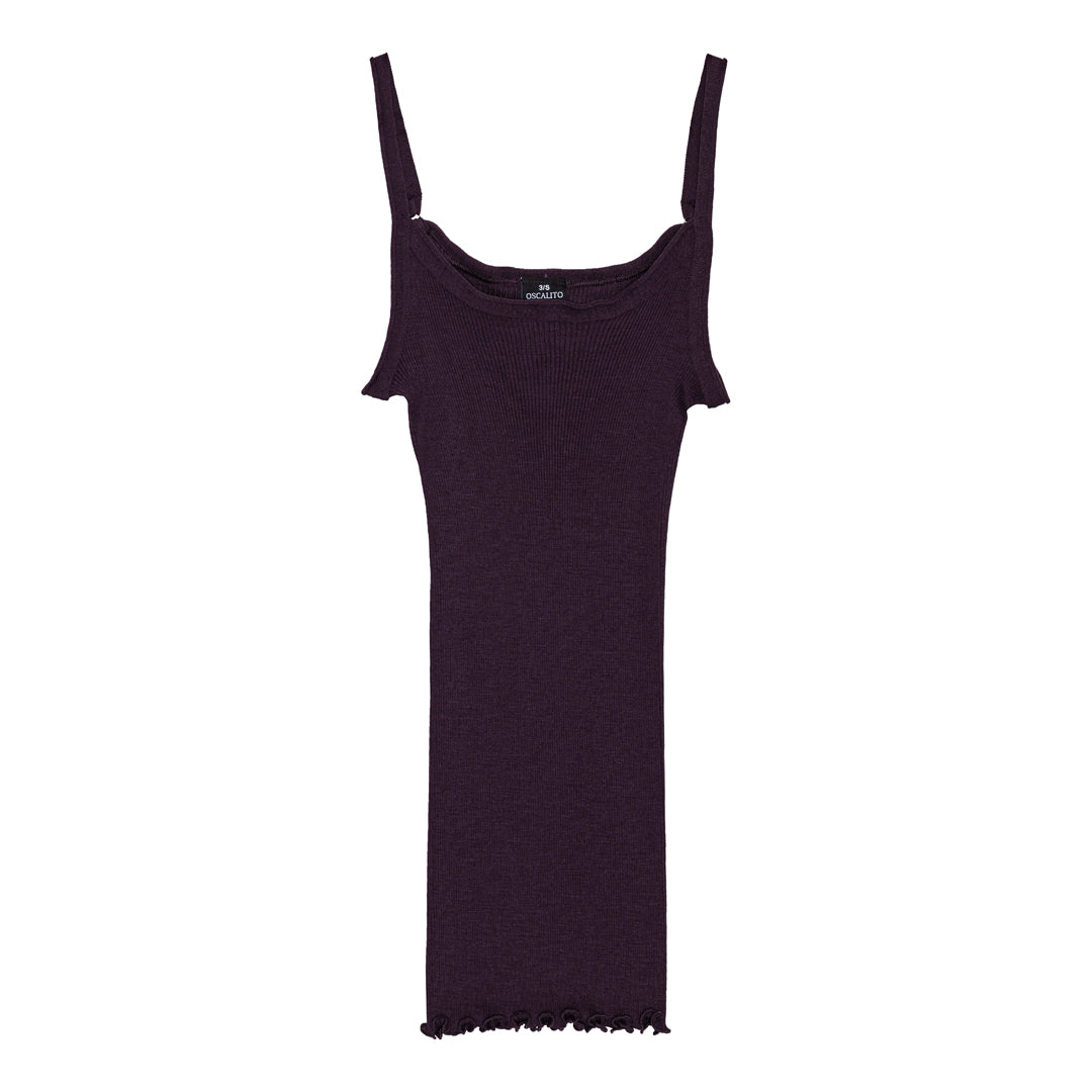 Wool Silk Rib Undershirt 3440R - Barolo