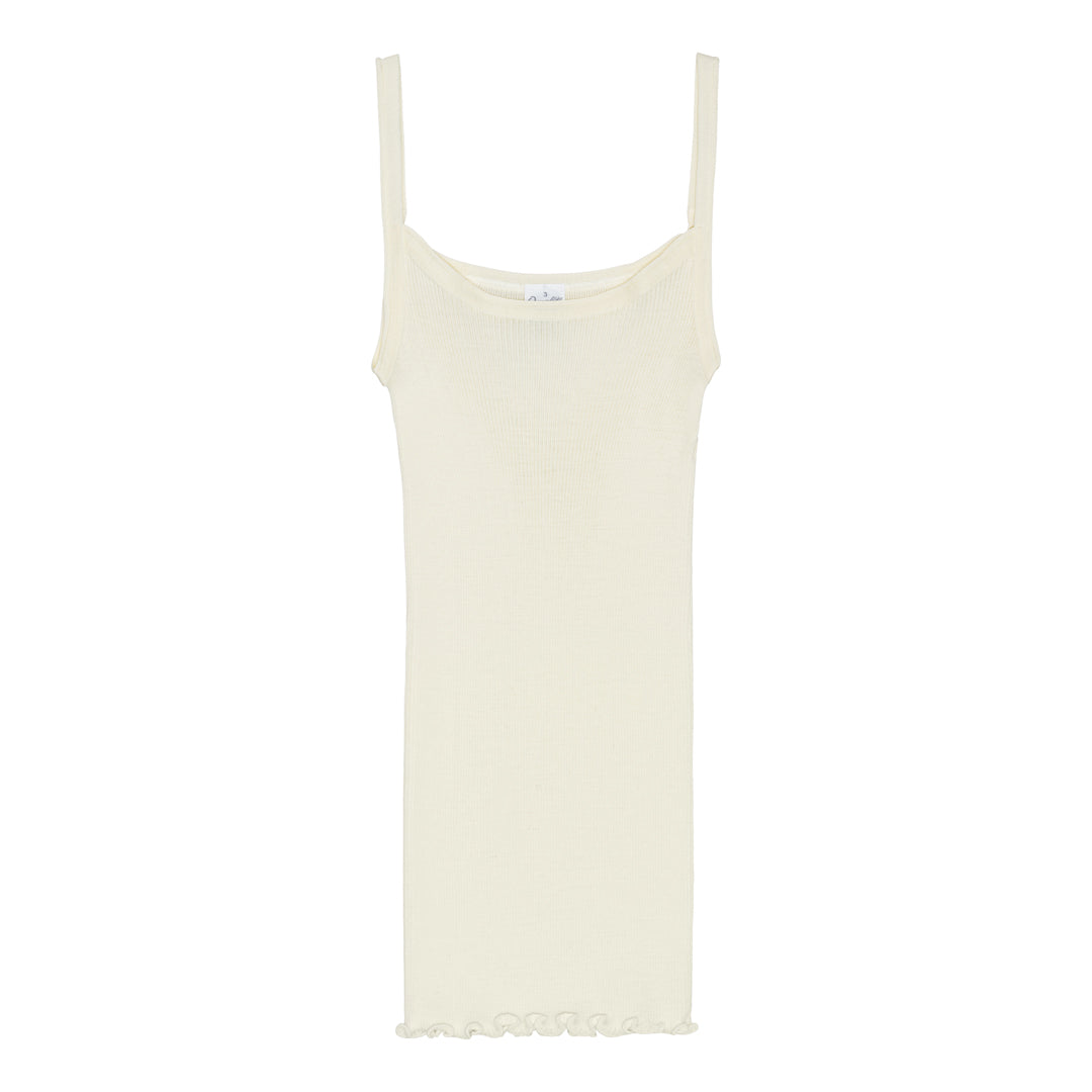 Wool Silk Rib Undershirt 3440R - Ivory
