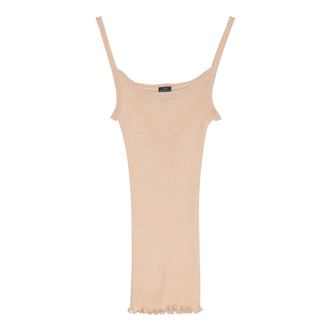 Wool Silk Rib Undertrøje 3440R - Powder Beige