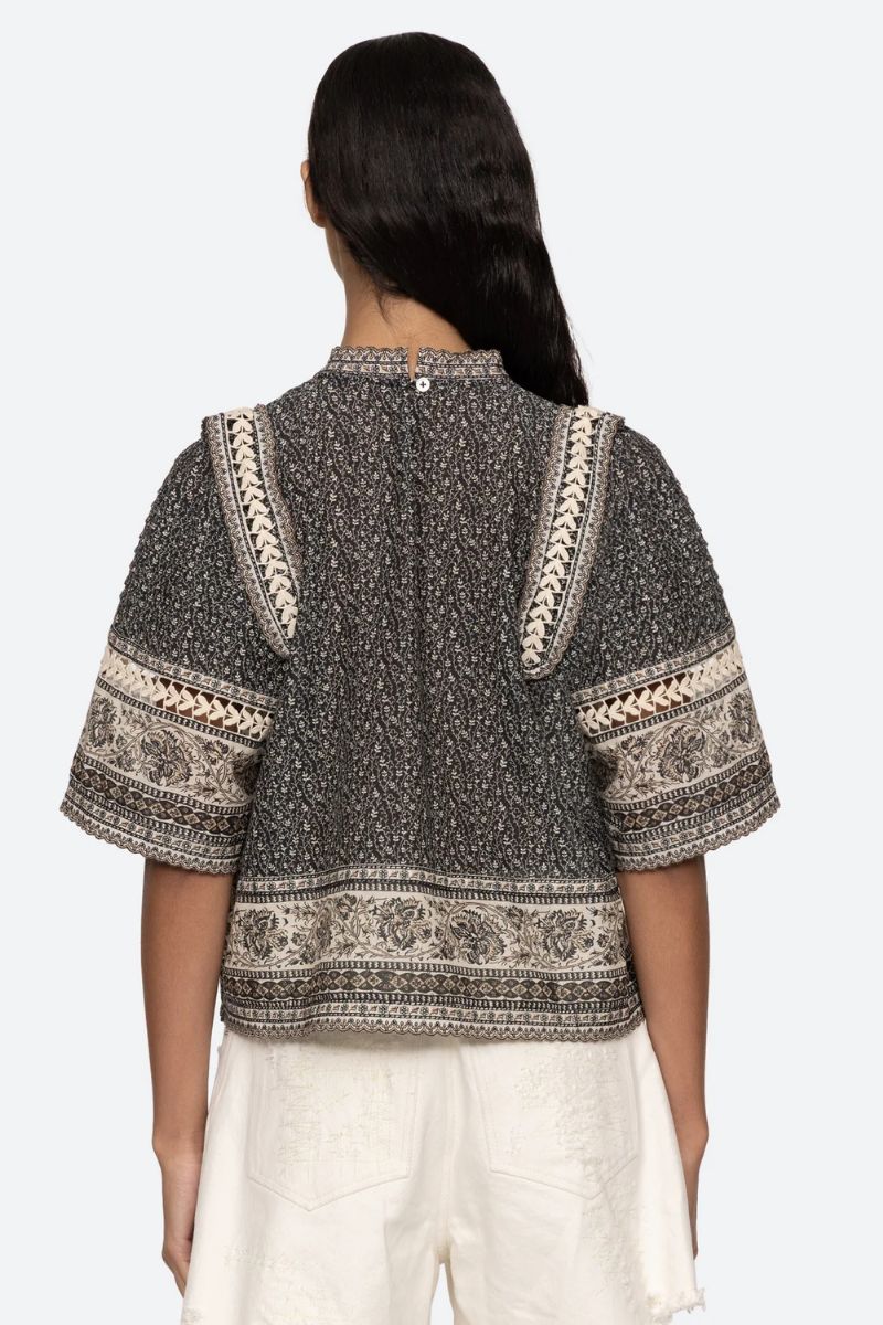 Palma Print Short Sleeve Top - Multi