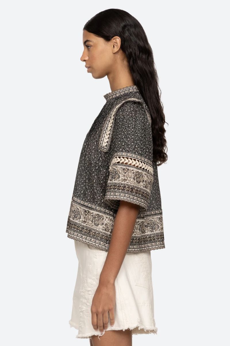 Palma Print Short Sleeve Top - Multi