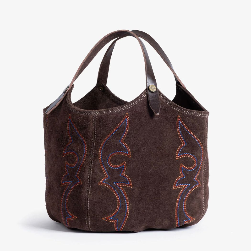 Mini Pillow Embroidered Bag - Bitter Chocolate