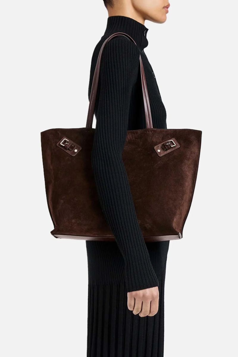 Days Tote in Soft Suede – Chocolate