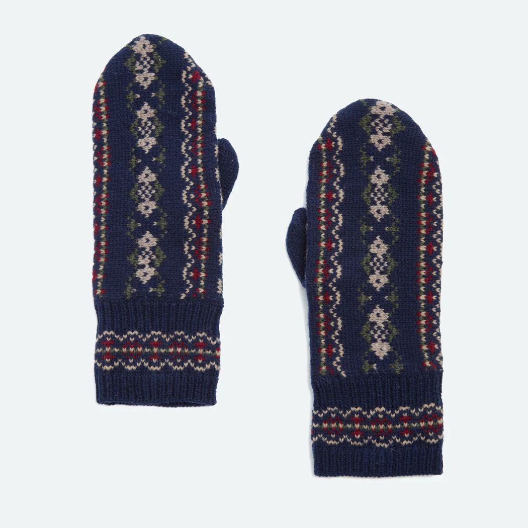 Fair Isle Knit Vanter - Navy