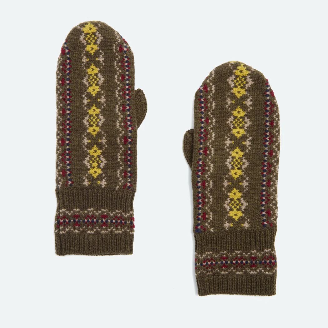 Fair Isle Knit Luffer - Olive