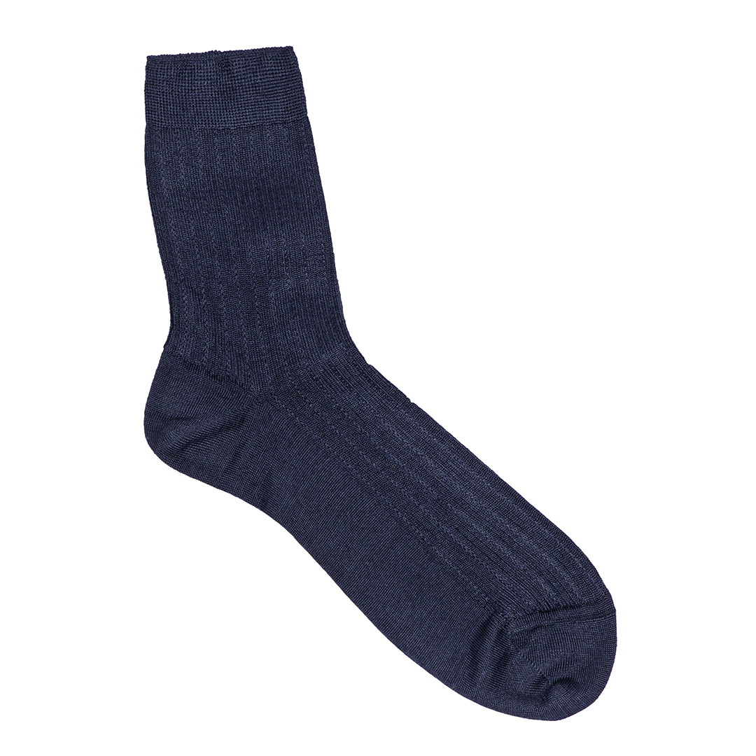 English Pointelle Socks - Blue 