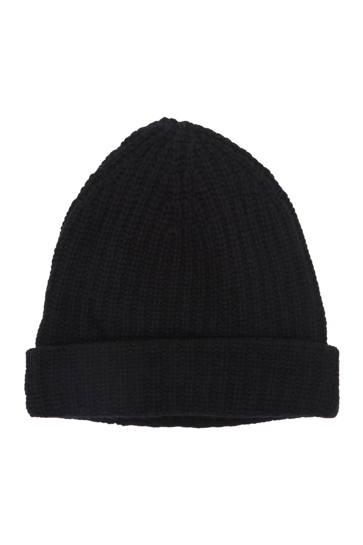 Ribbed Cashmere Beanie - Black