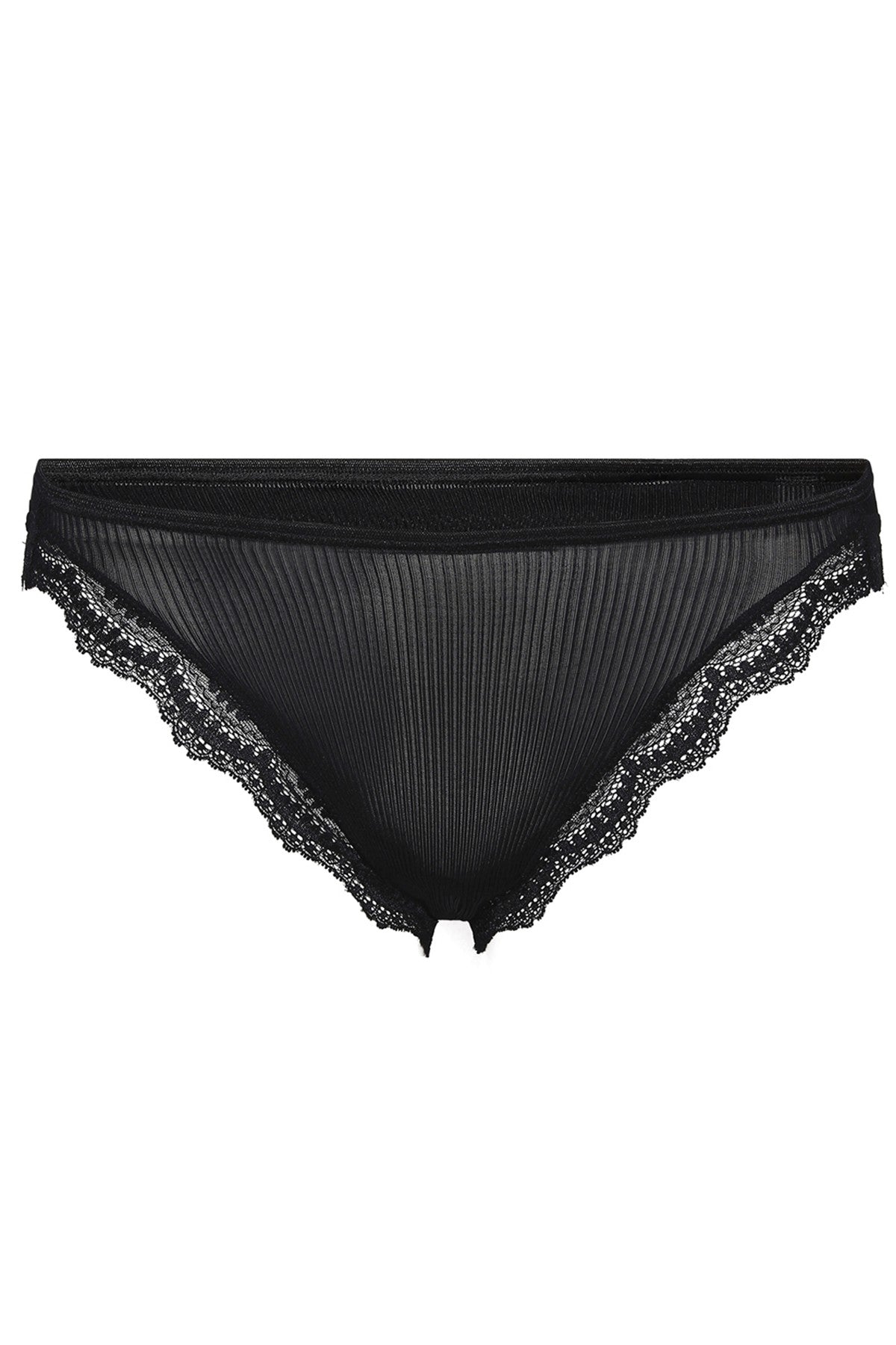 Silk Rib Panties - Black