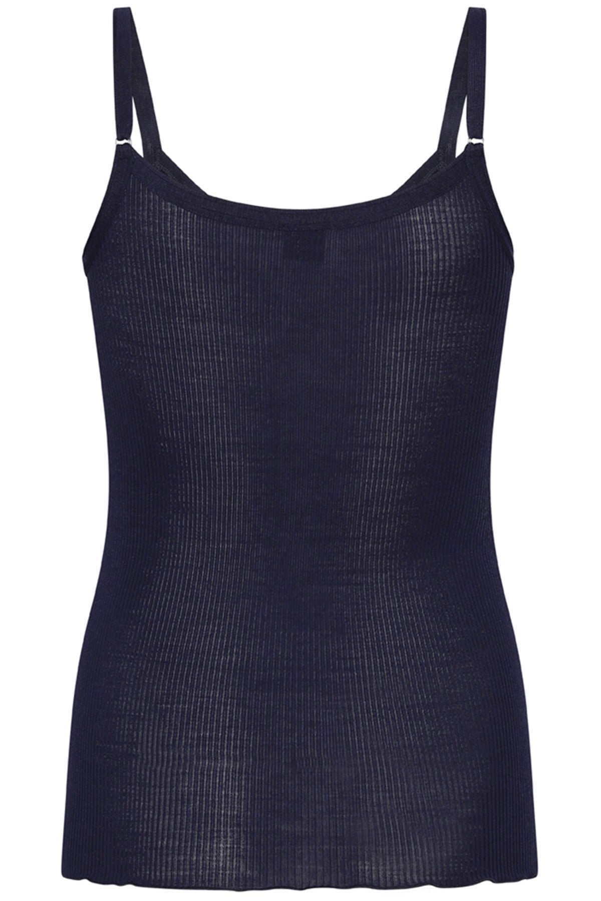 Wool Silk Rib Top - Blue