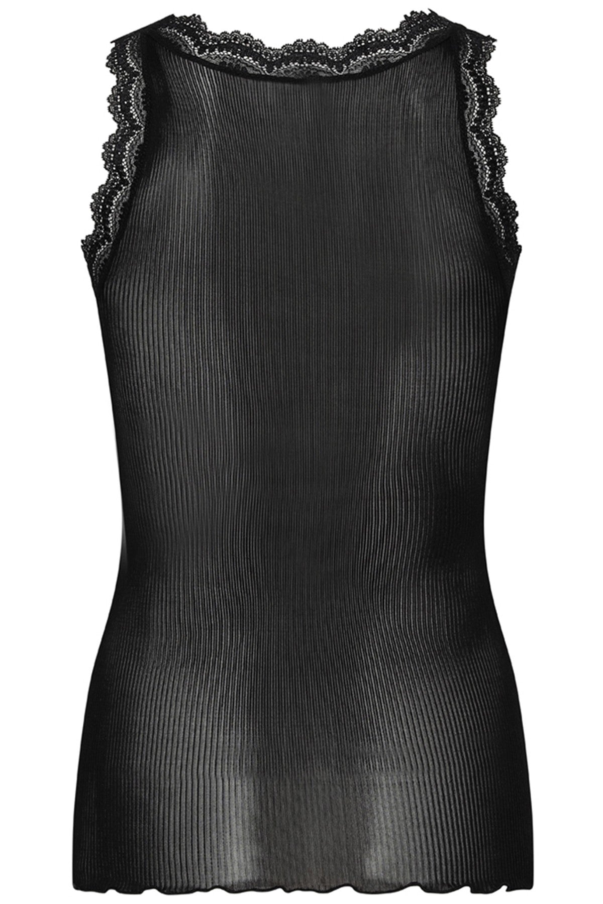 Silk Rib Tank Top - Black