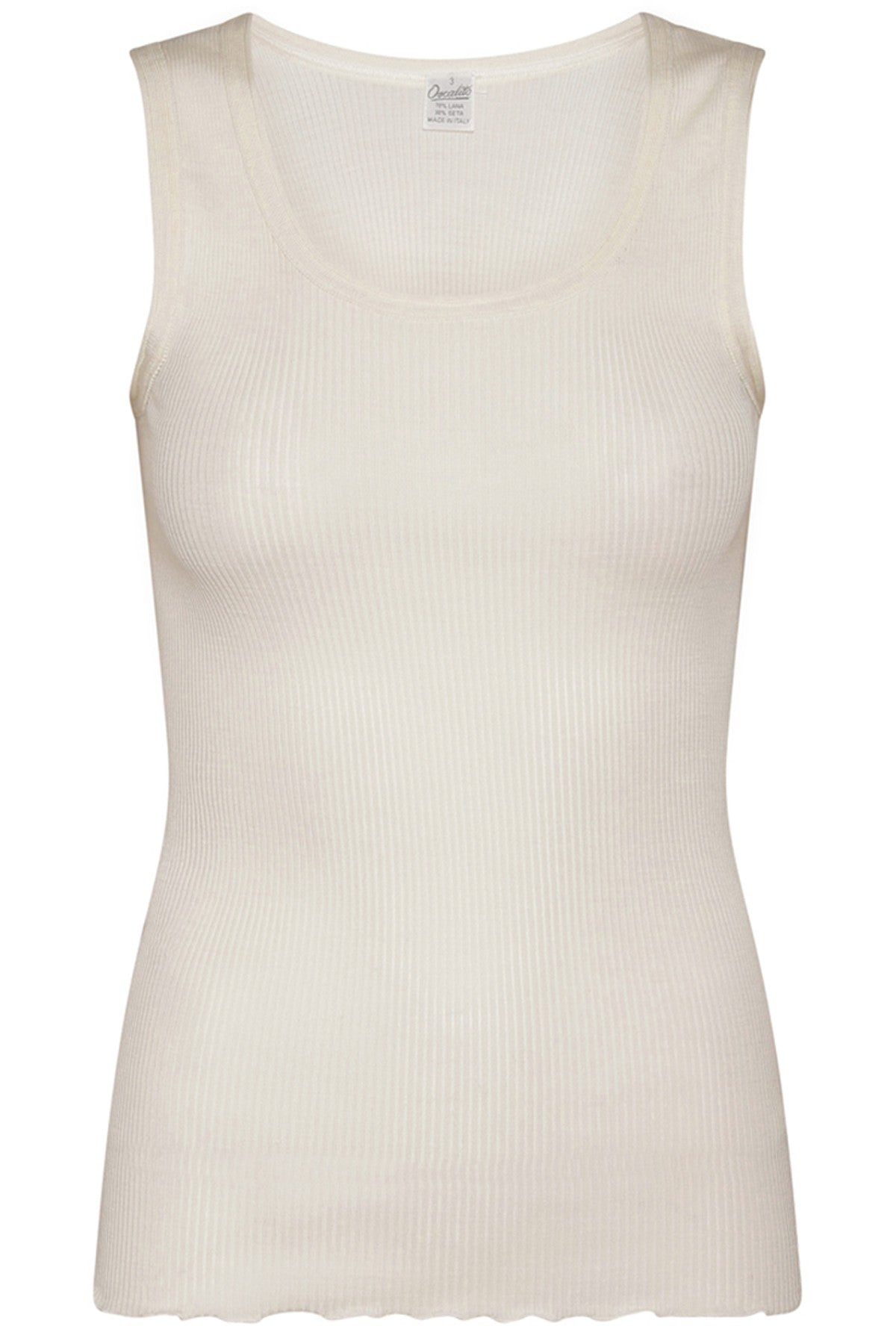 Wool Silk Rib Tank Top 3442 - Ivory
