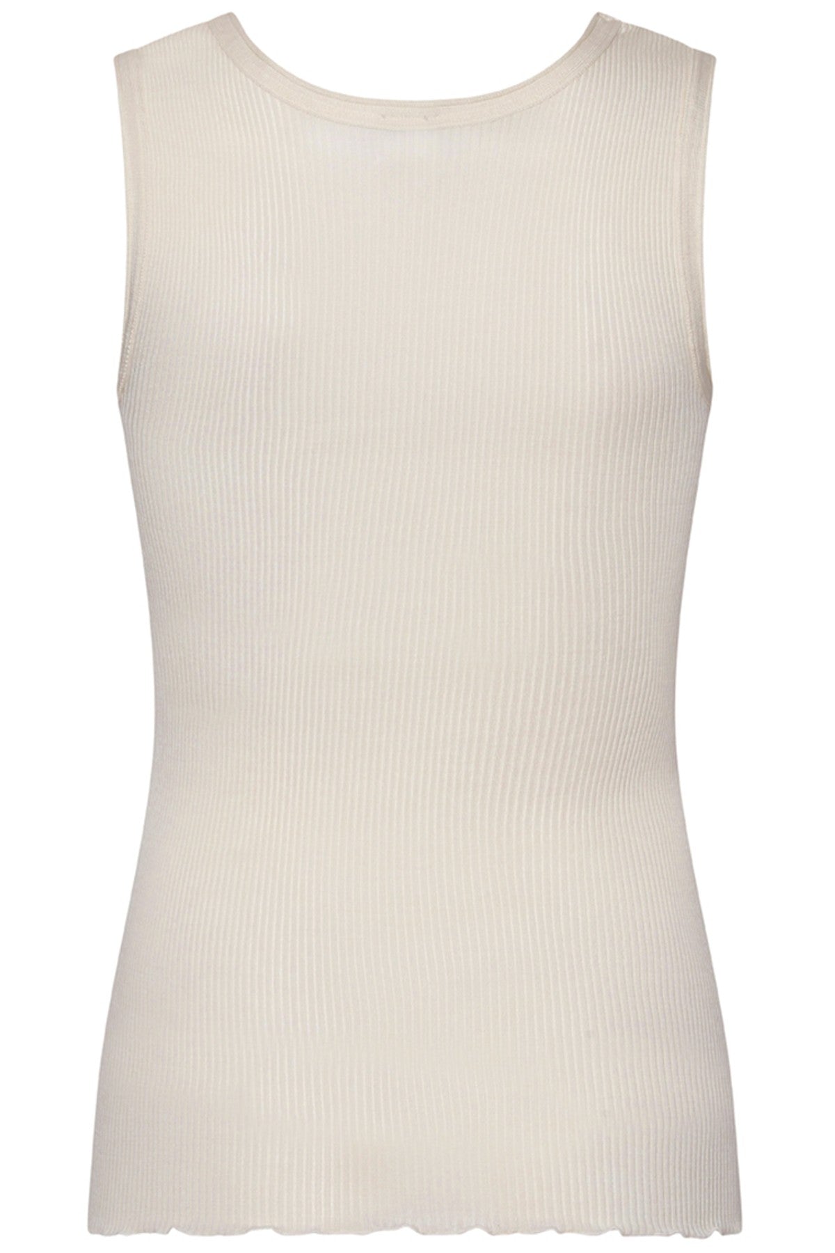 Wool Silk Rib Tank Top - Ivory