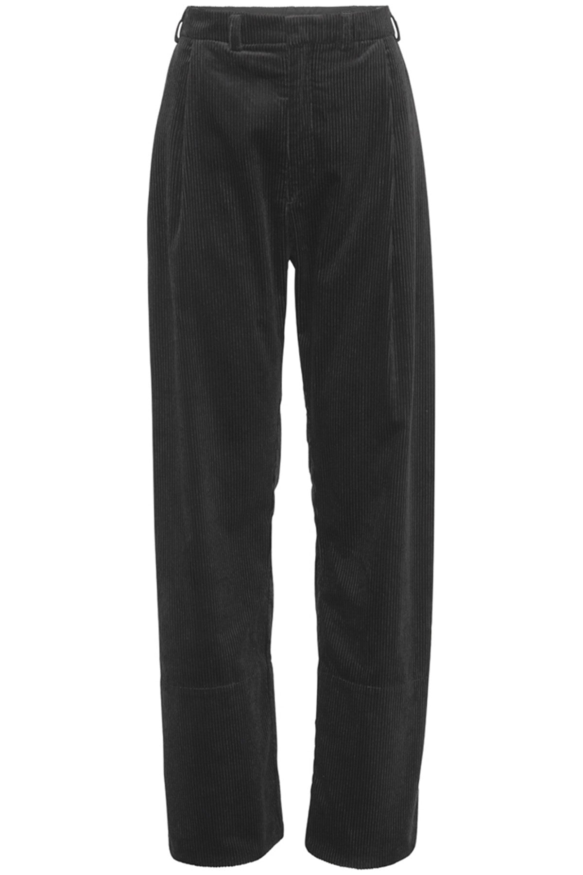 Corduroy Box Trousers - Black