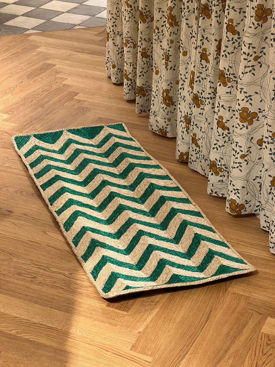 Zig-Zag Tæppe - Grøn